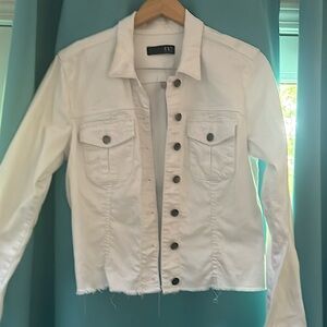 KUT from the KLOTH white denim jacket